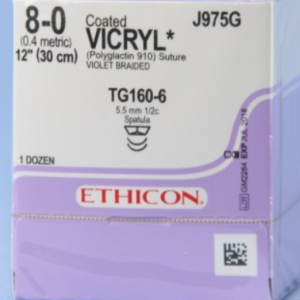 Vicrylâ„¢ Absorbable Sutures - Undyed Braided, 8-0, double-armed TG160-6 needle